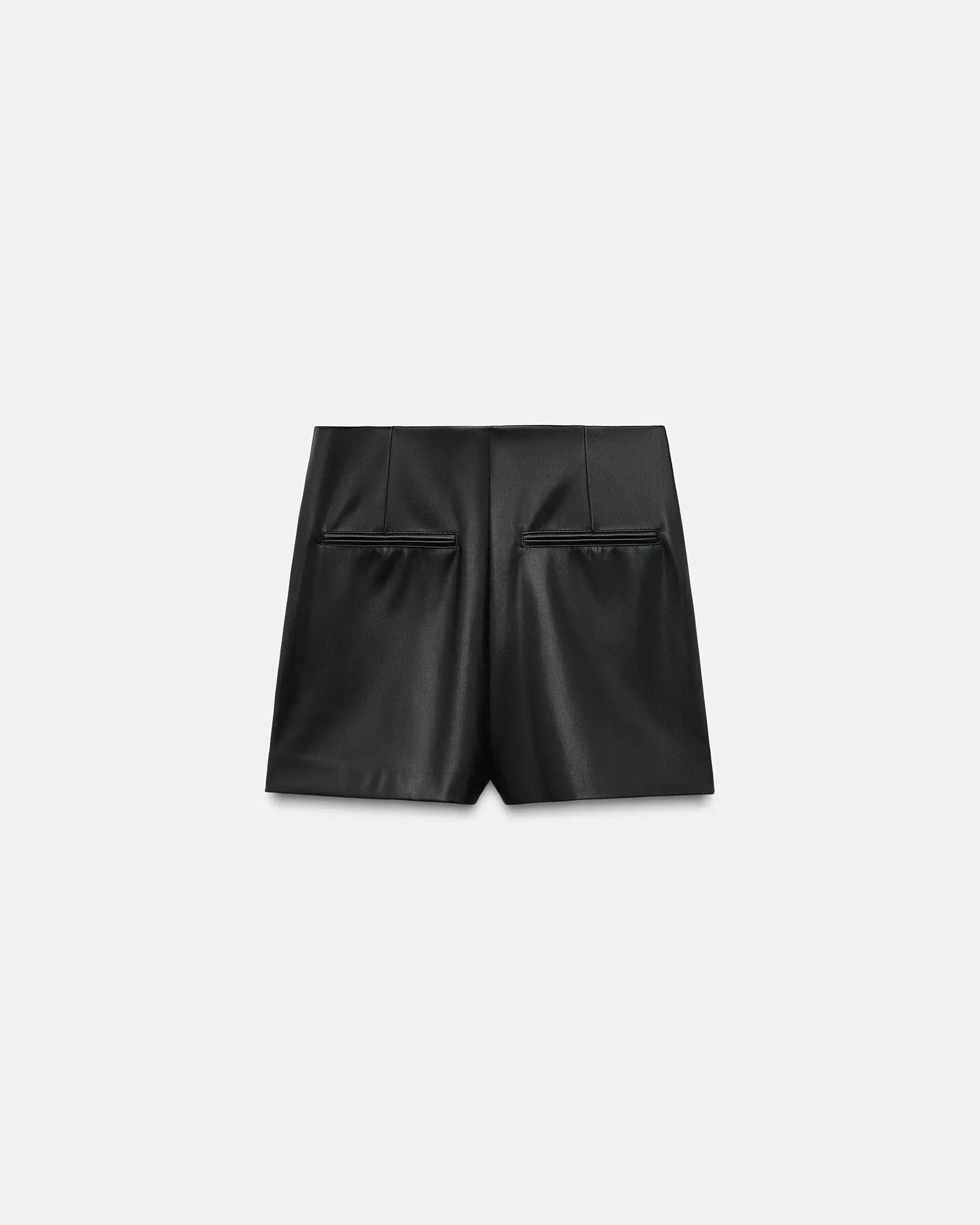ASYMMETRIC FAUX LEATHER SKORT