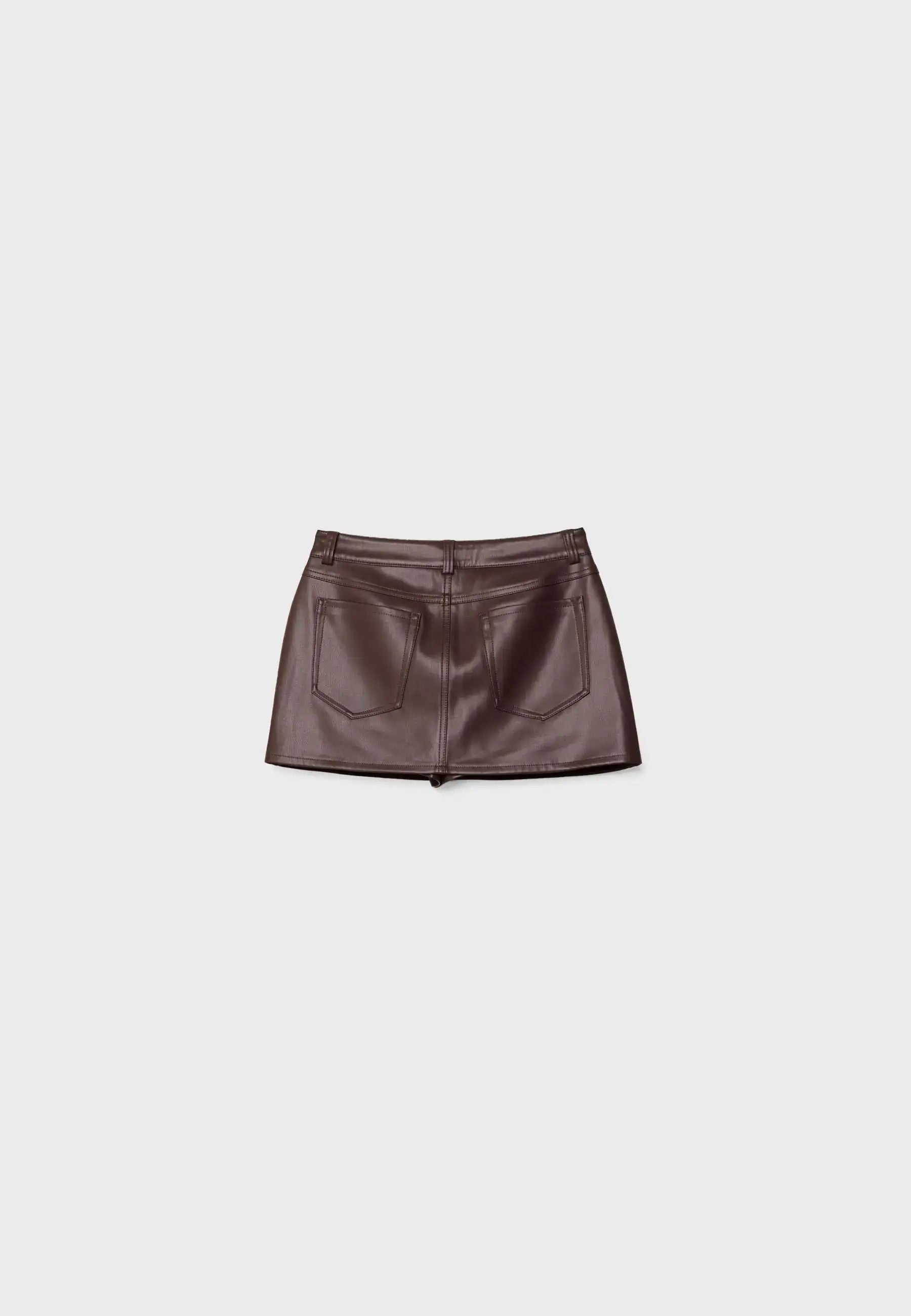 FAUX LEATHER SKORT