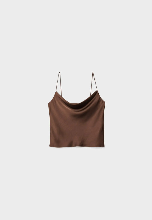 STRAPPY SATIN TOP