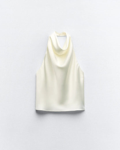 SATIN HALTER TOP