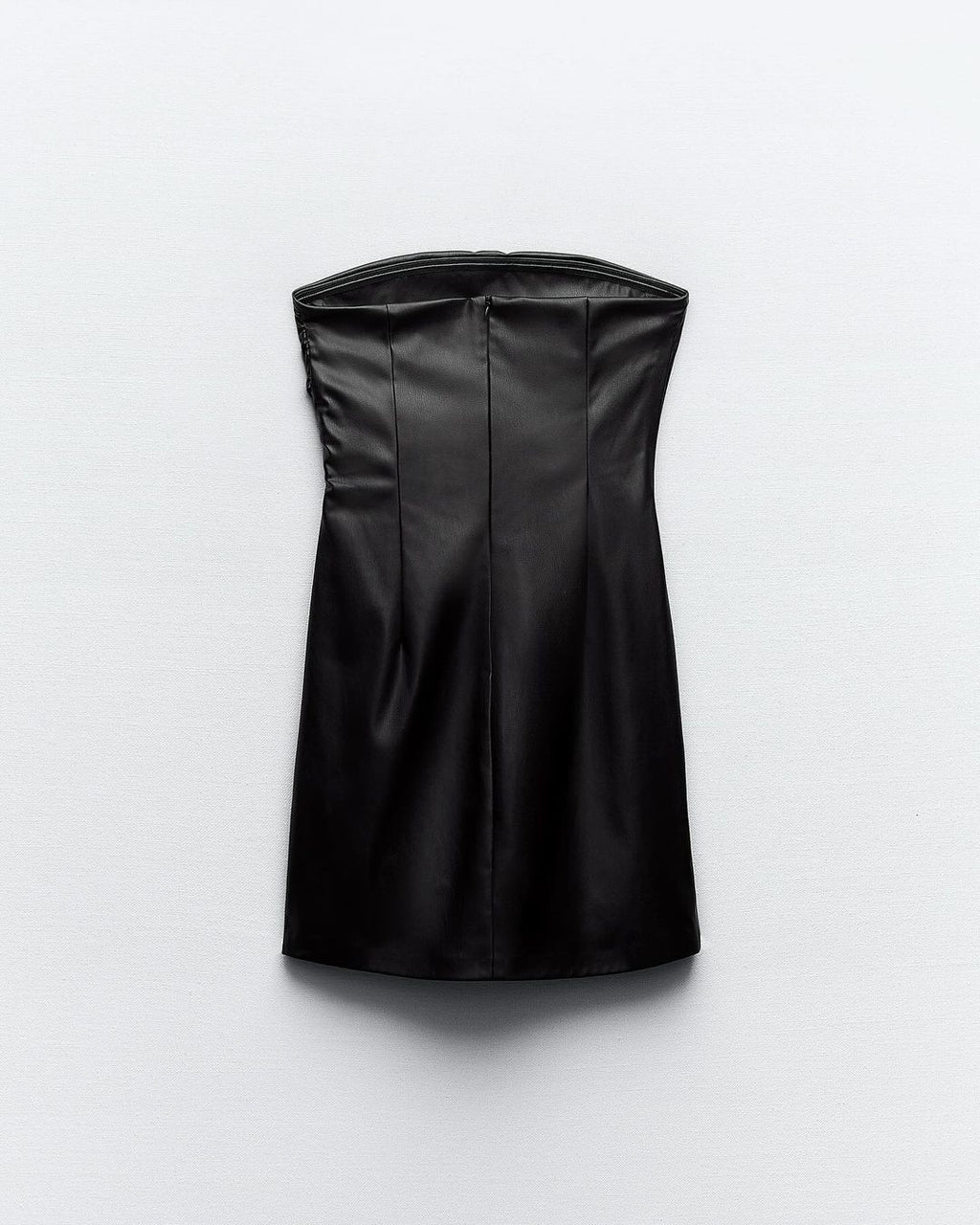 FAUX LEATHER STRAPLESS DRESS