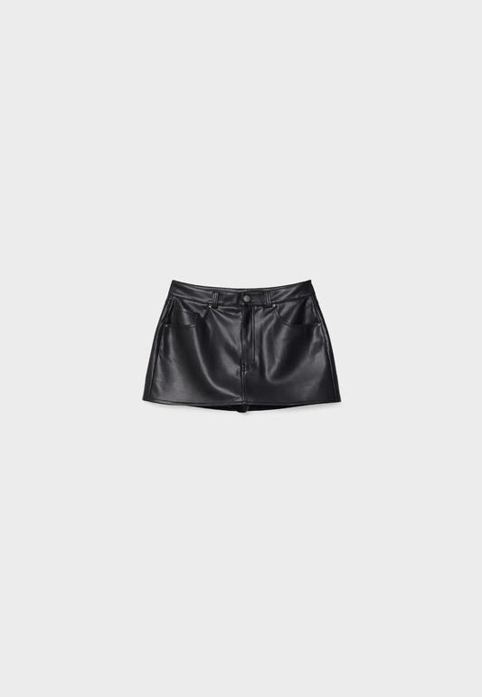 FAUX LEATHER SKORT