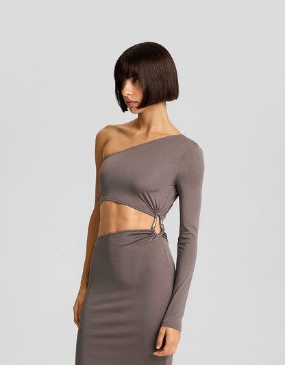 ASYMMETRIC MIDI DRESS