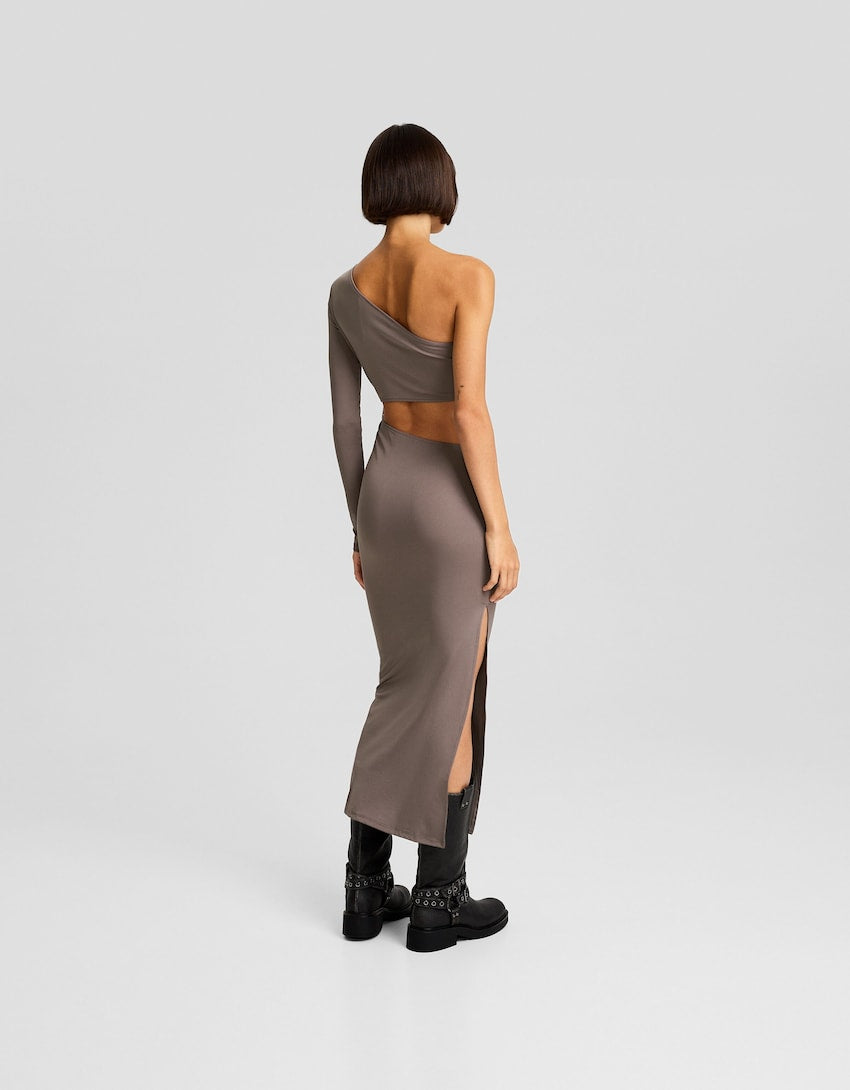 ASYMMETRIC MIDI DRESS