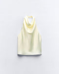 SATIN HALTER TOP