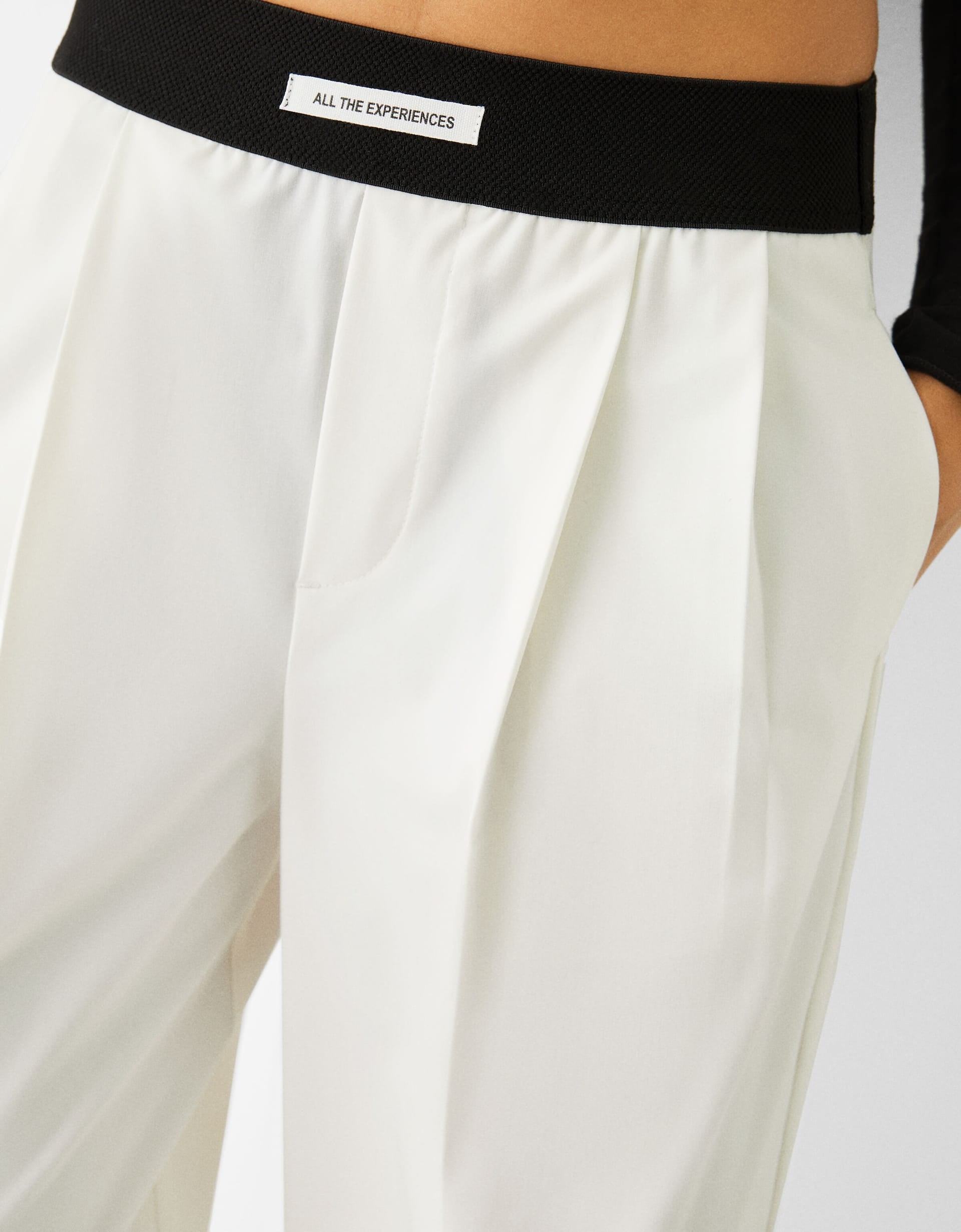 WIDE-LEG TAILORED FIT TROUSERS WITH ELASTIC WAIST